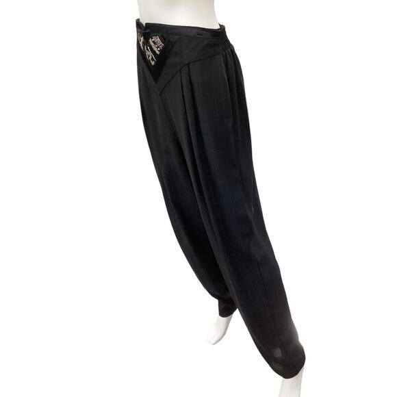 VTG Cache Set Jacket+Pants Women’s Size12 Made In USA Sheer Sleeve Beaded Collar - Picture 9 of 12